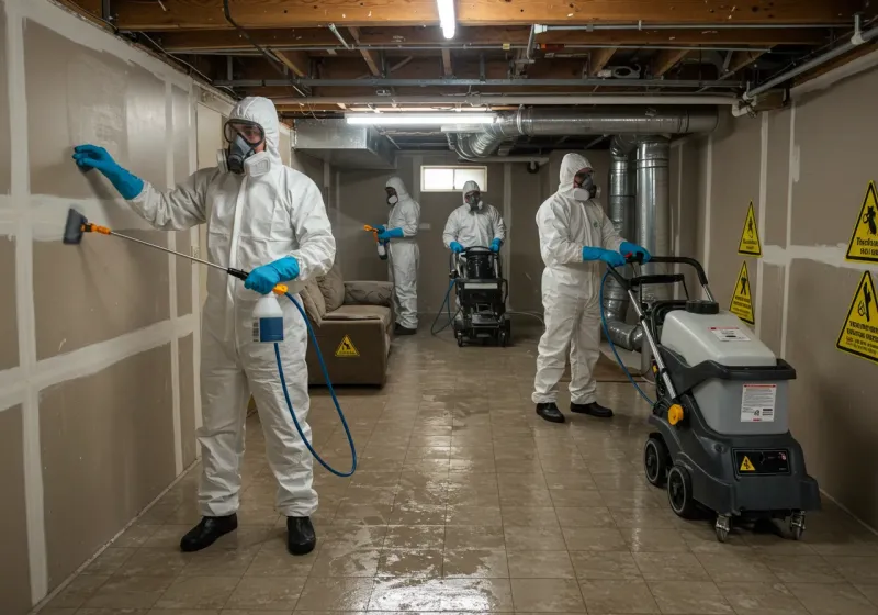 Basement Moisture Removal and Structural Drying process in Wilsons Mills, NC